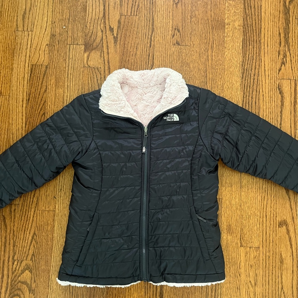 The North Face Reversible Quilted Kids Puffer Jacket With Pink Liner